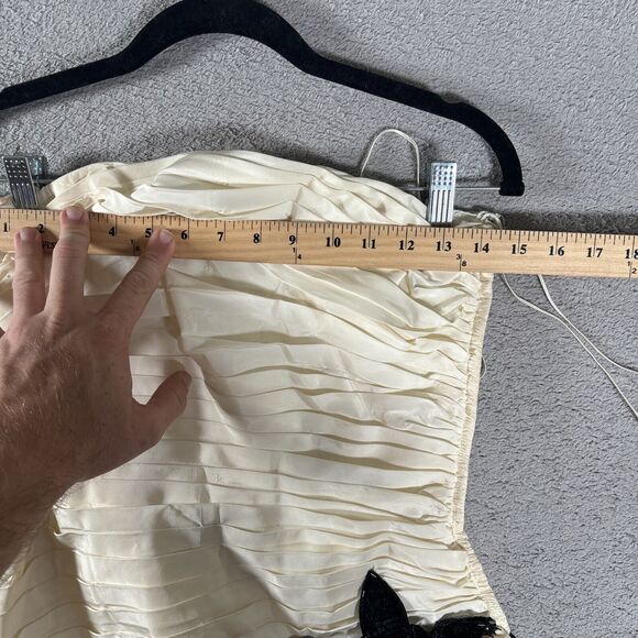 Vntg Lillie Rubin Strapless Pencil Dress Black Cream Size XXS Prom Gown Glamor - Picture 8 of 16